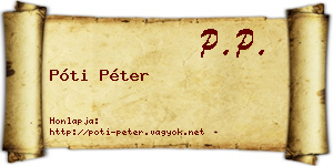 Póti Péter névjegykártya